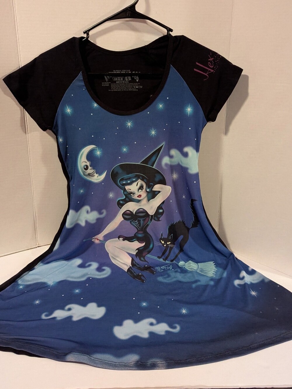 Kreepsville Hex Kitten Flare Witch Cat Dress Miss Fluff Size L Halloween NWOT